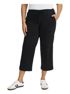 torrid Black Cropped Wide-Leg Utility Pants